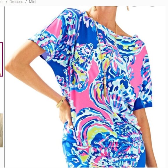 Lilly Pulitzer Lowe MultiCoastal Retreat Engineered DropWaist Stretch Dress L - Picture 6 of 15